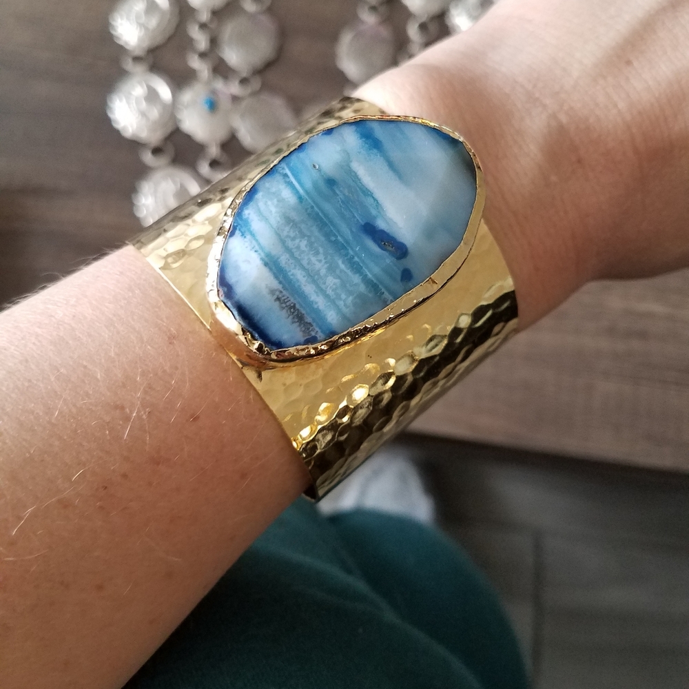 New Charlene K blue geode cuff